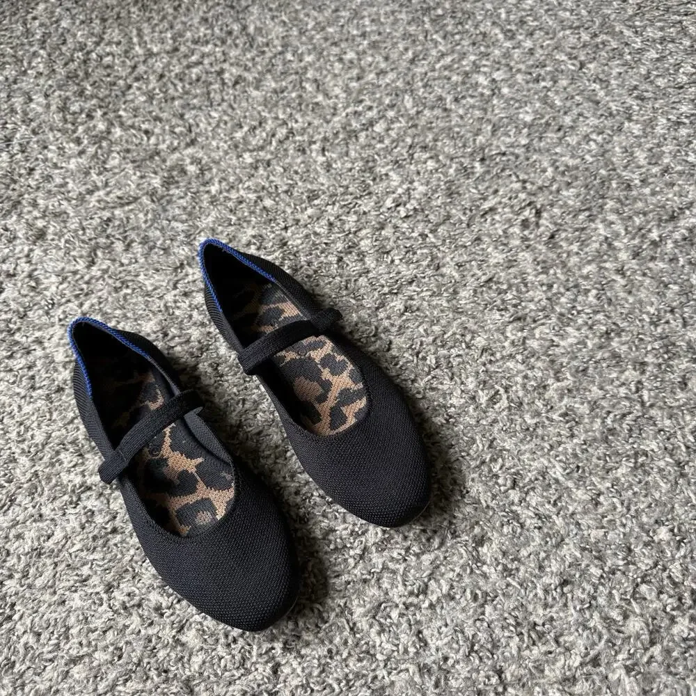 Rothy’s The Max Square Mary Jane Women’s Washable Flats Black Womens 5.5 Shoe - Picture 2 of 5